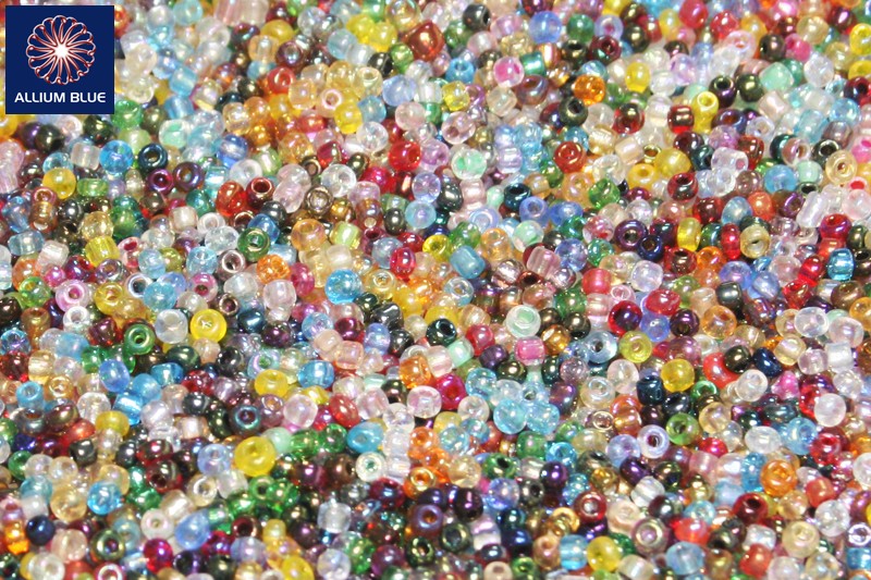 12/0 Glass Seed Bead With Transparent Colour, Assorted, Glass Seed Bead, Mixed Color, 2mm - Click Image to Close