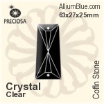 Preciosa Coffin Stone (115) 58x25x22mm - Clear Crystal