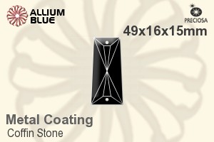 Preciosa Coffin Stone (115) 49x16x15mm - Metal Coating - Click Image to Close