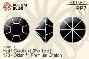 Oktant™ Premium Chaton (123) PP7 - Color (Half Coated) With Gold Foiling - Click Image to Close