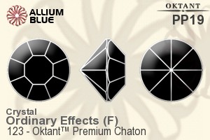 Oktant™ Premium 钻石形尖底石 (123) PP19 - 白色（半涂层） 金色水银底