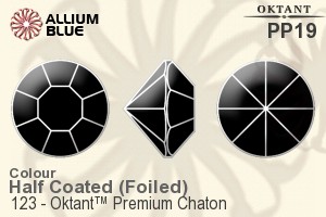 Oktant™ Premium 钻石形尖底石 (123) PP19 - 颜色（半涂层） 金色水银底