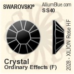 Swarovski XILION Rose Flat Back Hotfix (2028) SS40 - Clear Crystal With Aluminum Foiling