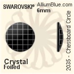 施华洛世奇 棋盘 平底石 (2493) 8mm - 透明白色 白金水银底
