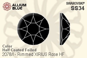 施华洛世奇 RimmedXIRIUS施悦Rose 熨底平底石 (2078/I) SS34 - 颜色（半涂层） 银色水银底