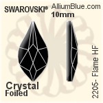 施華洛世奇 Flame 熨底平底石 (2205) 10mm - 白色（半塗層） 鋁質水銀底
