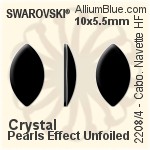 施华洛世奇 圆拱形 马眼形 熨底平底石 (2208/4) 8x4.5mm - 水晶珍珠 无水银底