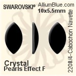 施華洛世奇 圓拱形 馬眼形 平底石 (2208/4) 10x5.5mm - 白色（半塗層） 白金水銀底