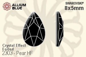 スワロフスキー Pear ラインストーン ホットフィックス (2303) 8x5mm - クリスタル エフェクト 裏面アルミニウムフォイル - ウインドウを閉じる