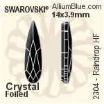 施華洛世奇 Raindrop 熨底平底石 (2304) 14x3.9mm - 白色（半塗層） 鋁質水銀底