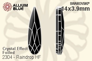 施华洛世奇 Raindrop 熨底平底石 (2304) 14x3.9mm - 白色（半涂层） 铝质水银底