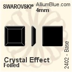 Swarovski Base Flat Back No-Hotfix (2402) 6mm - Crystal Effect With Platinum Foiling