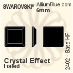 施華洛世奇 Base 熨底平底石 (2402) 6mm - 顏色（半塗層） 鋁質水銀底