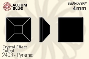 施華洛世奇 Pyramid 平底石 (2403) 4mm - 白色（半塗層） 白金水銀底