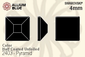 Swarovski Pyramid Flat Back No-Hotfix (2403) 4mm - Color (Half Coated) Unfoiled - Haga Click en la Imagen para Cerrar