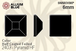 Swarovski Pyramid Flat Back Hotfix (2403) 6mm - Color (Half Coated) With Aluminum Foiling - Click Image to Close