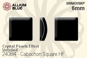 スワロフスキー カボション Square ラインストーン ホットフィックス (2408/4) 6mm - クリスタルパールエフェクト 裏面にホイル無し - ウインドウを閉じる