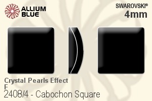 Swarovski Cabochon Square Flat Back No-Hotfix (2408/4) 4mm - Crystal Pearls Effect With Platinum Foiling - Click Image to Close