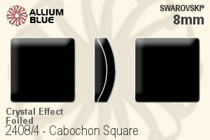 Swarovski Cabochon Square Flat Back No-Hotfix (2408/4) 8mm - Crystal Effect With Platinum Foiling - Haga Click en la Imagen para Cerrar