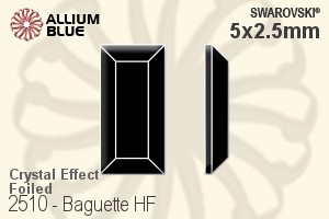 Swarovski Baguette Flat Back Hotfix (2510) 5x2.5mm - Crystal Effect With Aluminum Foiling - Click Image to Close