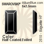 Swarovski Baguette Flat Back Hotfix (2510) 3.7x1.9mm - Color With Aluminum Foiling