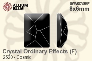 Swarovski Cosmic Flat Back No-Hotfix (2520) 8x6mm - Crystal Effect With Platinum Foiling - Click Image to Close