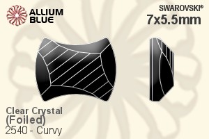 Swarovski Curvy Flat Back No-Hotfix (2540) 7x5.5mm - Clear Crystal With Platinum Foiling - Click Image to Close
