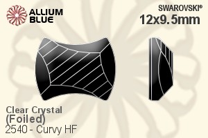 Swarovski Curvy Flat Back Hotfix (2540) 12x9.5mm - Clear Crystal With Aluminum Foiling - Click Image to Close