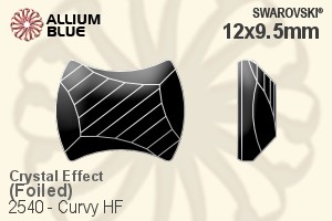 スワロフスキー Curvy ラインストーン ホットフィックス (2540) 12x9.5mm - クリスタル エフェクト 裏面アルミニウムフォイル - ウインドウを閉じる