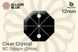 Preciosa MC Octagon (2-Hole) (2552) 12mm - Clear Crystal