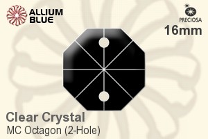 Preciosa MC Octagon (2-Hole) (2552) 16mm - Clear Crystal - Haga Click en la Imagen para Cerrar