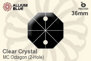 Preciosa MC Octagon (2-Hole) (2552) 36mm - Clear Crystal - Click Image to Close