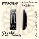 Swarovski Cosmic Baguette Flat Back No-Hotfix (2555) 12x4mm - Crystal Effect With Platinum Foiling