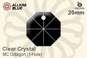 Preciosa MC Octagon (1-Hole) (2571) 20mm - Clear Crystal - Click Image to Close