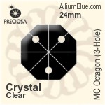 Preciosa MC Octagon (3-Hole) (2572) 18mm - Clear Crystal