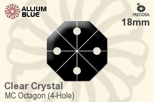 Preciosa MC Octagon (4-Hole) (2573) 18mm - Clear Crystal