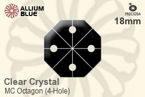 Preciosa MC Octagon (4-Hole) (2573) 18mm - Clear Crystal - 關閉視窗 >> 可點擊圖片