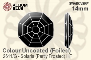 スワロフスキー Solaris (Partly Frosted) ラインストーン ホットフィックス (2611/G) 14mm - カラー 裏面アルミニウムフォイル - ウインドウを閉じる