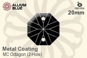 Preciosa MC Octagon (2-Hole) (2611) 20mm - Metal Coating - Haga Click en la Imagen para Cerrar