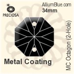 Preciosa MC Octagon (2-Hole) (2611) 34mm - Clear Crystal