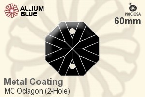 Preciosa MC Octagon (2-Hole) (2611) 60mm - Metal Coating - Click Image to Close