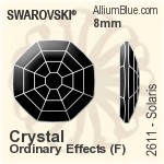 施華洛世奇 Solaris 平底石 (2611) 10mm - 白色（半塗層） 白金水銀底