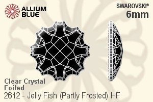 Swarovski Jelly Fish (Partly Frosted) Flat Back Hotfix (2612) 6mm - Clear Crystal With Aluminum Foiling - Click Image to Close