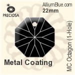Preciosa MC Octagon (1-Hole) (2636) 22mm - Clear Crystal