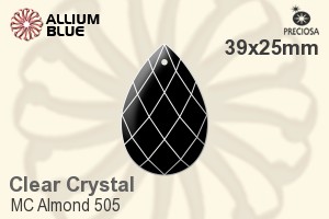 Preciosa MC Almond 505 (2661) 39x25mm - Clear Crystal - Click Image to Close