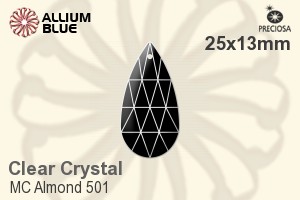 Preciosa MC Almond 501 (2662) 25x13mm - Clear Crystal - Haga Click en la Imagen para Cerrar