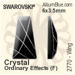 Swarovski Wing Flat Back No-Hotfix (2770) 12x7mm - Clear Crystal With Platinum Foiling