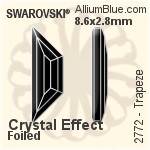 施華洛世奇 Trapeze 平底石 (2772) 8.6x2.8mm - 顏色 無水銀底