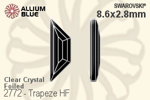Swarovski Trapeze Flat Back Hotfix (2772) 8.6x2.8mm - Clear Crystal With Aluminum Foiling - Click Image to Close