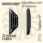Swarovski Trapeze Flat Back Hotfix (2772) 8.6x2.8mm - Color With Aluminum Foiling
